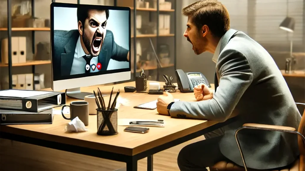 Trabalhador sofrendo assedio mesmo trabalhando em home office
