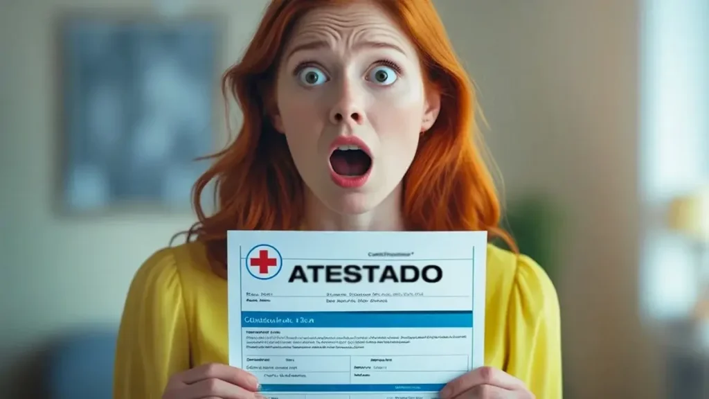 Mulher surpresa ao descobrir que seu atestado tinha data retroativa