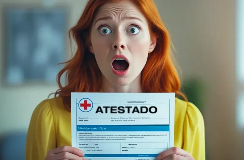 Mulher surpresa ao descobrir que seu atestado tinha data retroativa