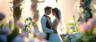 um casal recem casados simbolizando a união e a segurança jurídica proporcionada por um acordo pré-nupcial personalizado