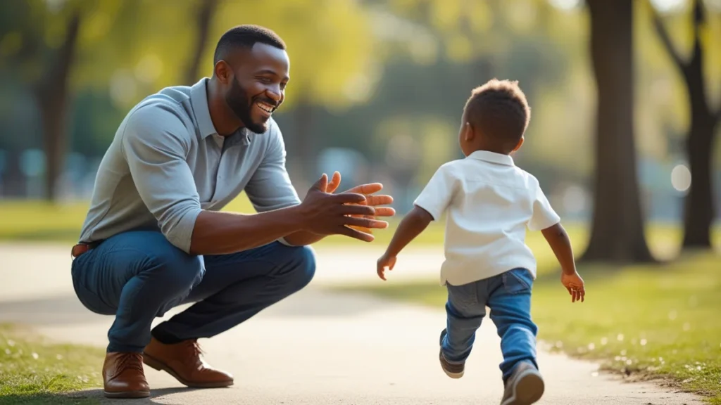 Pai fazendo visita para filho, simbolizando o suporte jurídico para questões de descumprimento de visitas dos filhos.