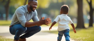Pai fazendo visita para filho, simbolizando o suporte jurídico para questões de descumprimento de visitas dos filhos.