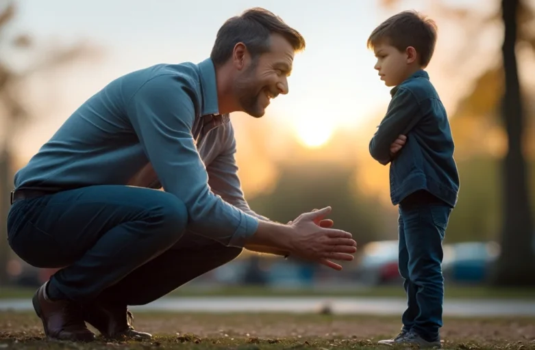 pai e filho, simbolizando a luta contra a alienação parental e o desejo de reestabelecer o vínculo familiar