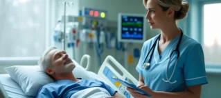 Foto de uma pessoa preocupada segurando o celular em uma cama, com um envelope de carta ao lado. A imagem representa a angústia sobre a demissão durante o afastamento médico e a busca por informações legais.
