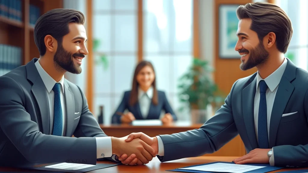 Duas pessoas em um escritório, uma falando mal da outra pelas costas. A imagem representa o ato de difamação e calúnia no ambiente de trabalho.