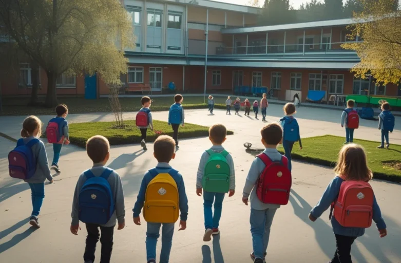 Foto de uma criança de mochila, com um semblante triste, olhando para um portão de escola fechado. A imagem simboliza a preocupação e o constrangimento que um aluno e sua família podem enfrentar devido à recusa de matrícula por inadimplência.