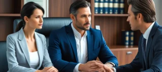 Advogado de Direito de Família em frente a símbolos da justiça, representando a ação de divórcio litigioso quando só um cônjuge quer se separar.