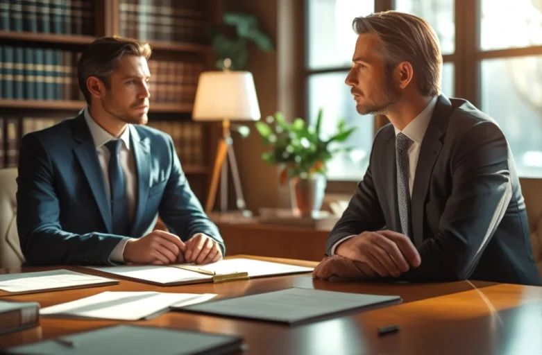 Advogado especialista em inventário explicando para cliente as consequências de um inventário atrasado e a multa do ITCMD.