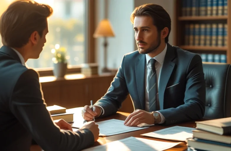 Separação de fato: quais direitos garantidos mesmo antes do divórcio formal Advogado de família explicando os direitos da separação de fato para um cliente em escritório de advocacia.