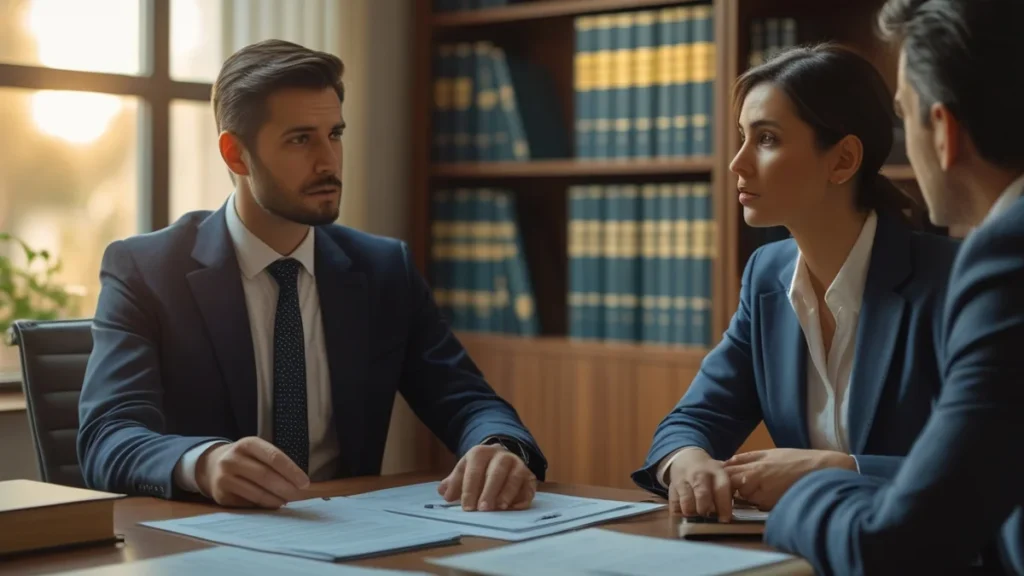 Advogado especialista em direito imobiliário explicando ao locador o que fazer legalmente quando o inquilino abandona o imóvel alugado.