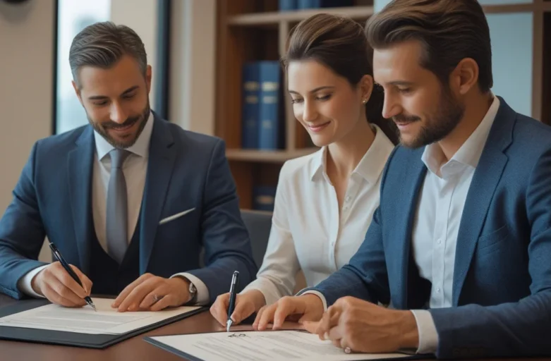 Advogado explicando sobre o registro do contrato de locação em cartório para garantir segurança jurídica entre locador e locatário.