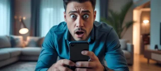 Homem sofrendo um golpe com Whatsapp clonado