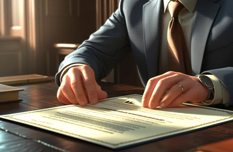 Carta de notificação de abandono de emprego com aviso de recebimento, representando a formalização da justa causa trabalhista por falta.