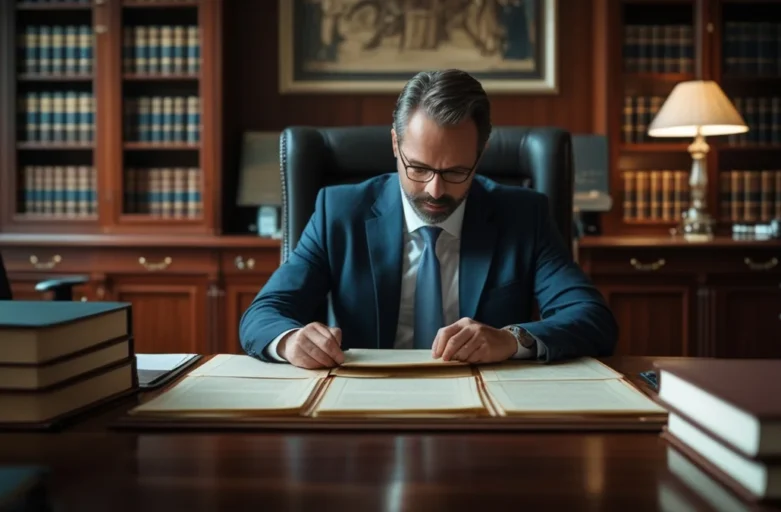 Decisões Abusivas em Assembleia de Condomínio: Como Identificar e o que Fazer para Anulá-las Advogado em escritório analisando documentos e ata de assembleia de condomínio para identificar decisões abusivas.