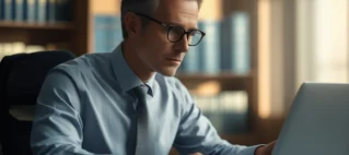 Advogado em escritório em São Paulo revisando edital de leilão de veículos para garantir segurança ao comprador.