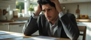 Pessoa segurando um atestado médico sendo analisado por um profissional em um escritório, representando a verificação de documentos pela empresa.