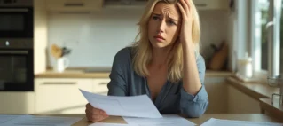 Mãe calculando despesas de material escolar e remédios para verificar se a pensão alimentícia cobre os gastos extras.