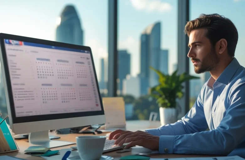 A empresa pode negar as férias? Conheça as regras e seus direitos Colaborador em escritório de São Paulo analisando calendário de férias e consultando legislação trabalhista.