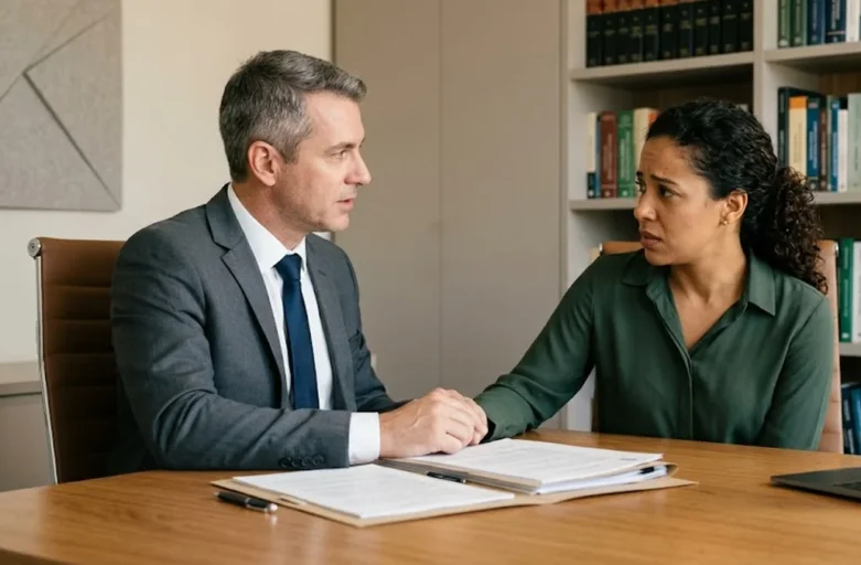 Busca e Apreensão de Veículo: Como Impedir e Recuperar o Carro Advogado especialista em direito bancário explica estratégias de defesa contra busca e apreensão para cliente preocupado.