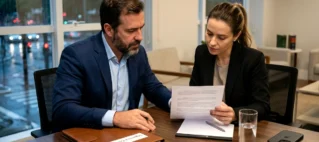Advogado especialista em direito do seguro orientando cliente sobre indenização integral e cobrança ilegal de franquia em escritório na Grande São Paulo.