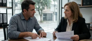 Advogado experiente em São Paulo orientando cliente preocupado sobre responsabilidade solidária de seguradora e oficina referenciada por serviço de má qualidade, analisando contrato com os termos