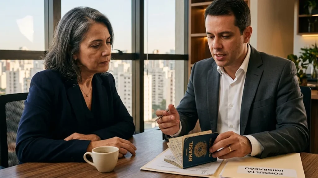 Advogado previdenciário em São Paulo orienta cliente sobre como usar passaporte e tempo de trabalho no exterior para aposentadoria internacional no INSS.